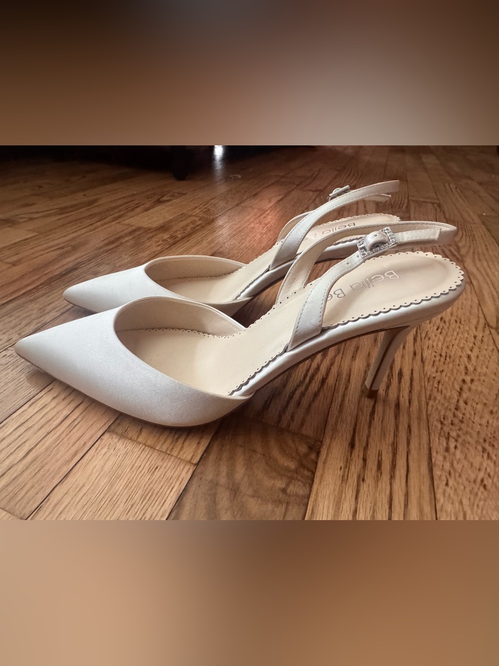 Simone Ivory Pointed-Toe Slingback Heels by Bella Bella